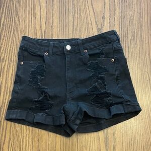 American Eagle Outfitters Black Distressed Jean Shorts